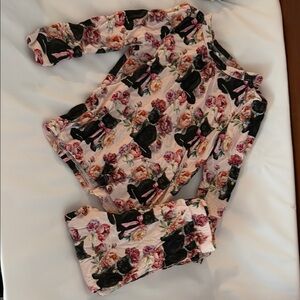 Posh Peanut Pink and Black Purrsephonie Pajama Set